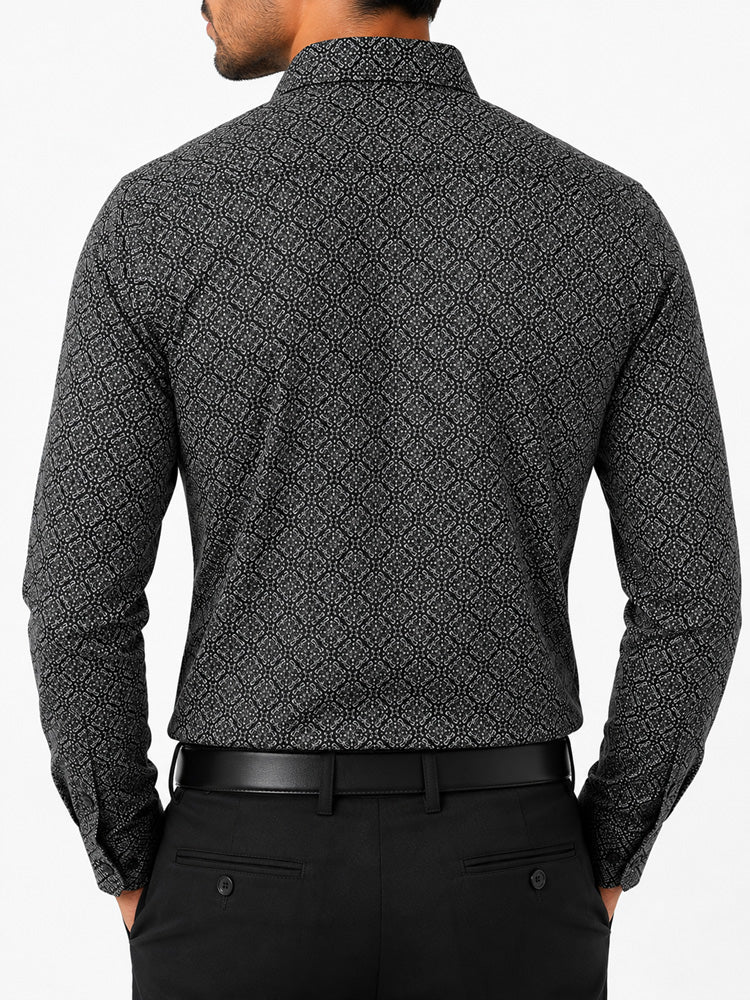 Men's Striped Smart Fit Semi Formal Shirt | Black | Premium | 100% Cotton | Full Sleeves | Single Chest Pocket