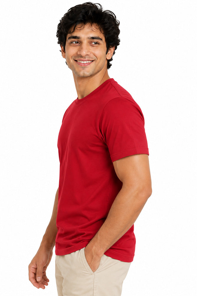 Clothizen Men's Premium 100% Cotton Solid T-Shirt | Black | Round Neck| Half Sleeves | Regular Fit | 180 GSM | Bio-Washed