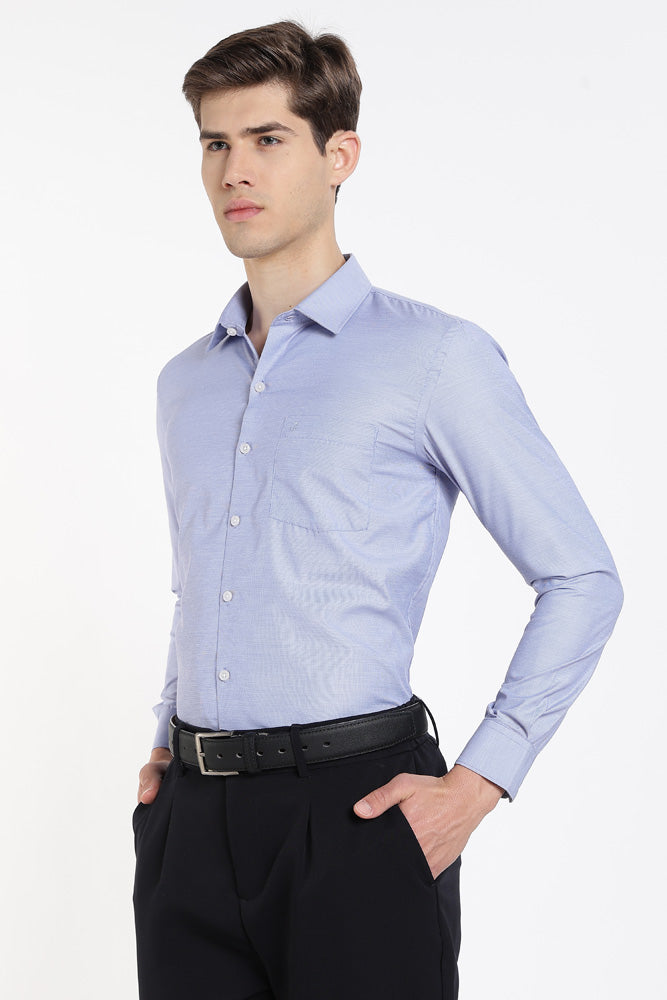 Clothizen Men's Solid Formal Shirt | Lavender | Premium | Cotton Enriched | Full Sleeves | Comfort Fit | Single Chest Pocket