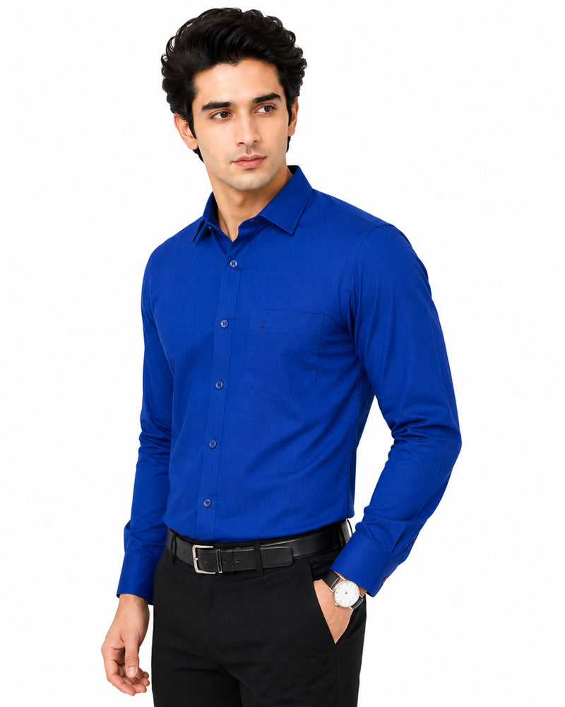Clothizen Men's Solid Formal Shirt | Deep Maroon | Premium | Cotton Enriched | Full Sleeves | Comfort Fit | Single Chest Pocket