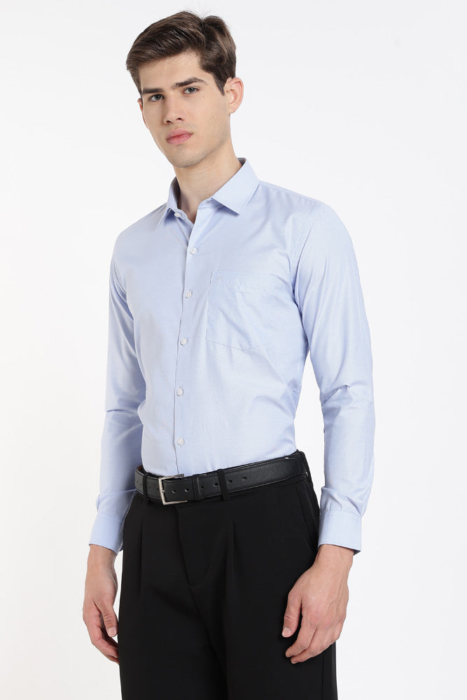 Clothizen Men's Solid Formal Shirt | Lavender | Premium | Cotton Enriched | Full Sleeves | Comfort Fit | Single Chest Pocket