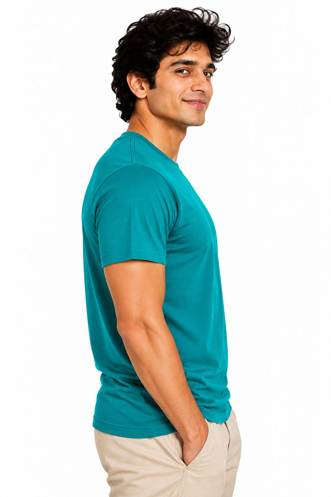 Clothizen Men's Premium 100% Cotton Solid T-Shirt | Black | Round Neck| Half Sleeves | Regular Fit | 180 GSM | Bio-Washed