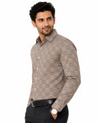 Men's Printed Regular Fit  Semi   Formal Shirt | Premium | 100% Cotton | Full Sleeves | Single Chest Pocket