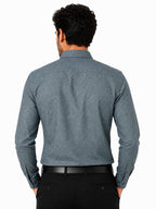 Men's Printed Regular Fit Formal Shirt | Aqua Green | Premium |100% Satin Cotton | Full Sleeves | Single Chest Pocket