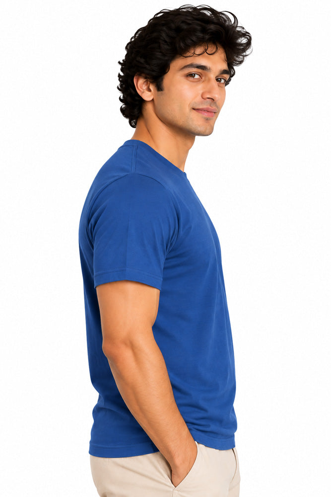 Clothizen Men's Premium 100% Cotton Solid T-Shirt | Black | Round Neck| Half Sleeves | Regular Fit | 180 GSM | Bio-Washed