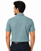 Men's Printed Slim Fit Semi Formal Shirt | Premium | 100% Cotton | Half Sleeves | Single Chest Pocket