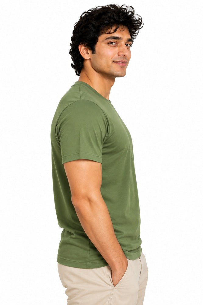 Clothizen Men's Premium 100% Cotton Solid T-Shirt | Black | Round Neck| Half Sleeves | Regular Fit | 180 GSM | Bio-Washed