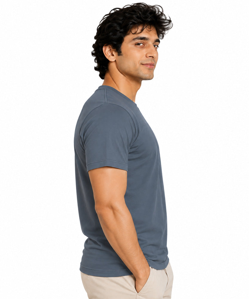 Clothizen Men's Premium 100% Cotton Solid T-Shirt | Black | Round Neck| Half Sleeves | Regular Fit | 180 GSM | Bio-Washed