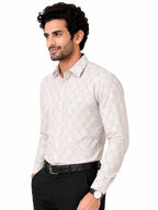 Men's Printed Regular Fit Semi Formal Shirt |  Premium | 100% Cotton | Full Sleeves | Single Chest Pocket