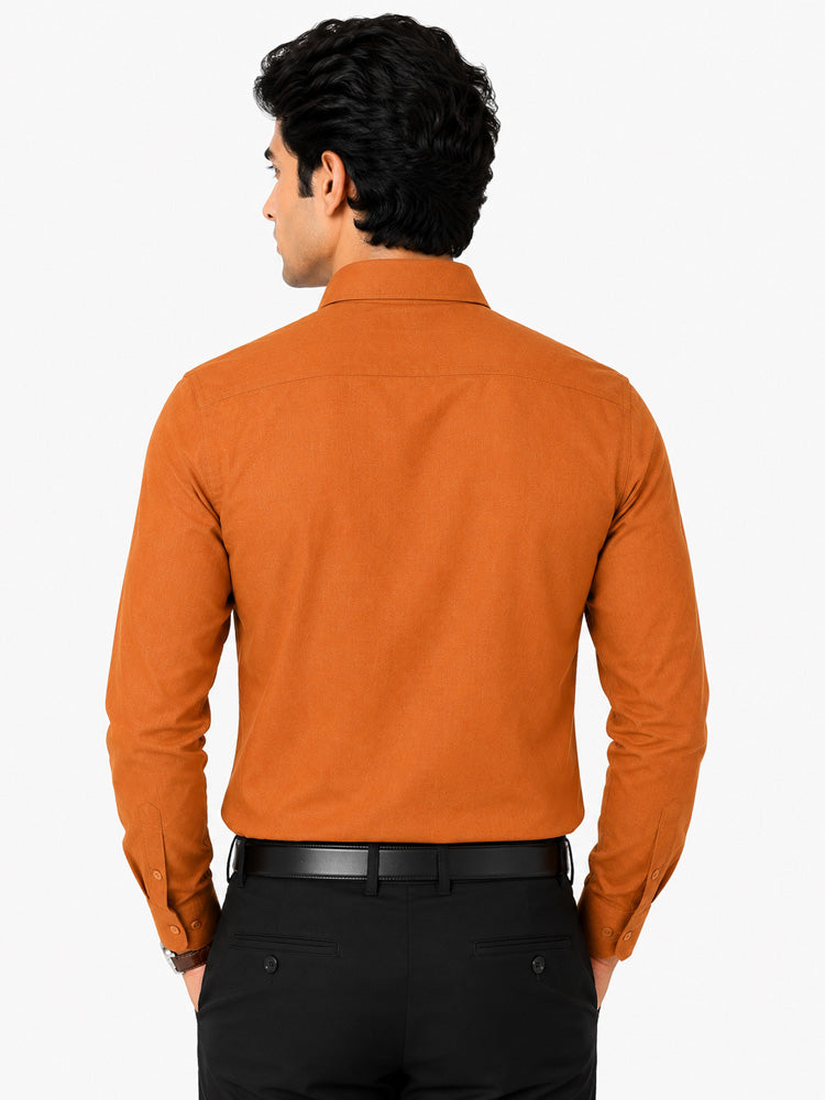 Clothizen Men's Solid Formal Shirt | Deep Maroon | Premium | Cotton Enriched | Full Sleeves | Comfort Fit | Single Chest Pocket
