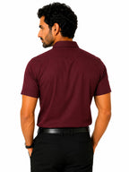 Men's Solid Formal Shirt | Light Grey | Premium | Cotton | Half Sleeves | Single Chest Pocket
