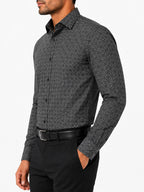 Men's Striped Smart Fit Semi Formal Shirt | Black | Premium | 100% Cotton | Full Sleeves | Single Chest Pocket