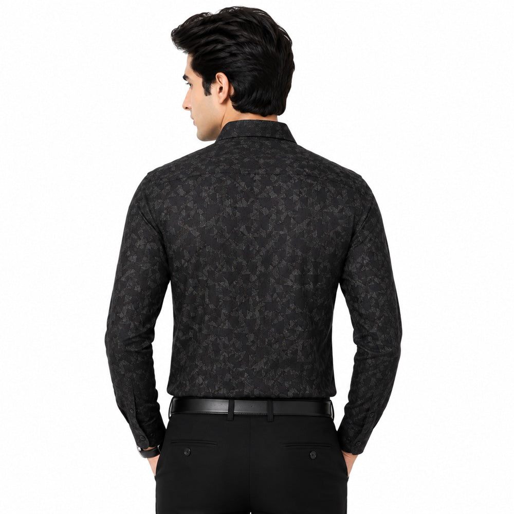 Men's Printed Regular Fit Semi Formal Shirt | Premium | 100% Cotton | Full Sleeves | Single Chest Pocket