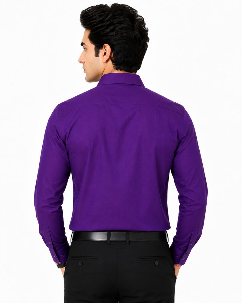 Clothizen Men's Solid Formal Shirt | Deep Maroon | Premium | Cotton Enriched | Full Sleeves | Comfort Fit | Single Chest Pocket
