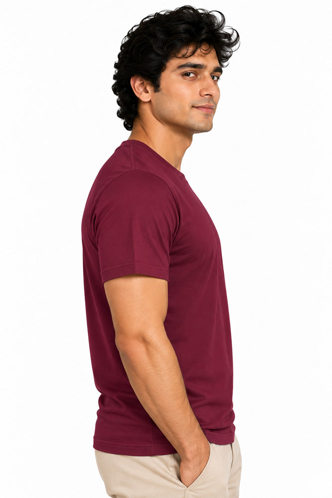 Clothizen Men's Premium 100% Cotton Solid T-Shirt | Black | Round Neck| Half Sleeves | Regular Fit | 180 GSM | Bio-Washed