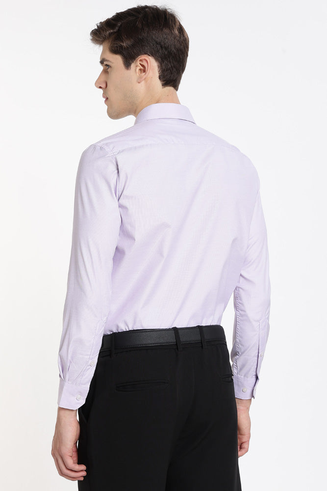 Clothizen Men's Solid Formal Shirt | Lavender | Premium | Cotton Enriched | Full Sleeves | Comfort Fit | Single Chest Pocket