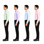 Clothizen Men's Solid Formal Shirt pack of 4 | Green | Lavender | Pink | Light Blue | Premium | Cotton Enriched | Full Sleeves | Comfort Fit | Single Chest Pocket