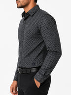 Men's Striped Smart Fit Semi Formal Shirt | Black | Premium | 100% Cotton | Full Sleeves | Single Chest Pocket