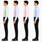 Clothizen Men's Solid Formal Shirt pack of 4 | Medium Blue| Green | Lavender | Pink | Premium | Cotton Enriched | Full Sleeves | Comfort Fit | Single Chest Pocket