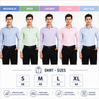 Clothizen Men's Solid Formal Shirt pack of 5 | Medium Blue| Green | Lavender | Pink | Light Blue | Premium | Cotton Enriched | Full Sleeves | Comfort Fit | Single Chest Pocket