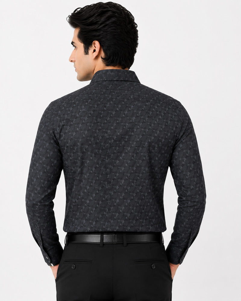 Men's Printed Regular Fit Semi Formal Shirt | Premium | 100% Cotton | Full Sleeves | Single Chest Pocket