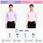 Clothizen Men's Solid Formal Shirt pack of 2 Lavender | Pink| Premium | Cotton Enriched | Full Sleeves | Comfort Fit | Single Chest Pocket