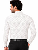 Men's Printed Regular Fit Semi Formal Shirt | Premium | 100% Cotton | Full Sleeves | Single Chest Pocket