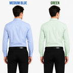 Clothizen Men's Solid Formal Shirt pack of 2 Medium Blue | Green| Premium | Cotton Enriched | Full Sleeves | Comfort Fit | Single Chest Pocket