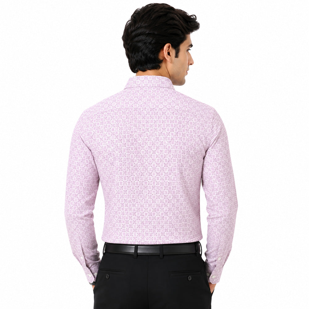 Men's Printed Regular Fit Semi Formal Shirt | Premium | 100% Cotton | Full Sleeves | Single Chest Pocket