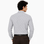 Men's Printed Regular Fit Semi Formal Shirt | Cream | Premium | Cotton Enriched | Full Sleeves | Single Chest Pocket