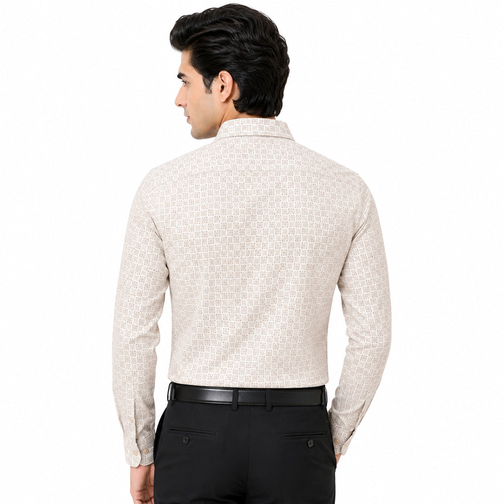 Men's Printed Regular Fit Semi Formal Shirt | Premium | 100% Cotton | Full Sleeves | Single Chest Pocket