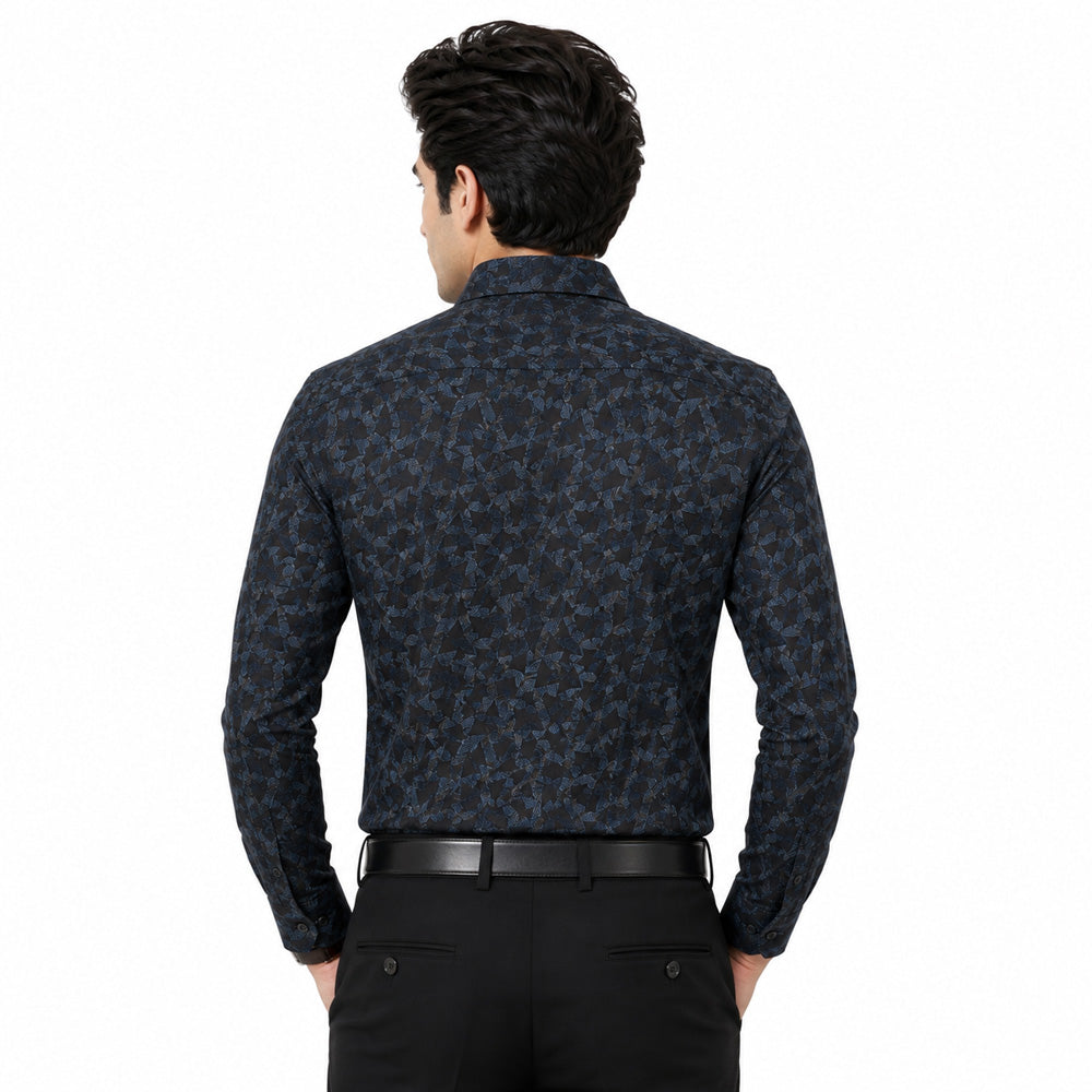 Men's Printed Regular Fit Semi Formal Shirt | Premium | 100% Cotton | Full Sleeves | Single Chest Pocket