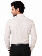 Men's Printed Regular Fit Semi Formal Shirt |  Premium | 100% Cotton | Full Sleeves | Single Chest Pocket