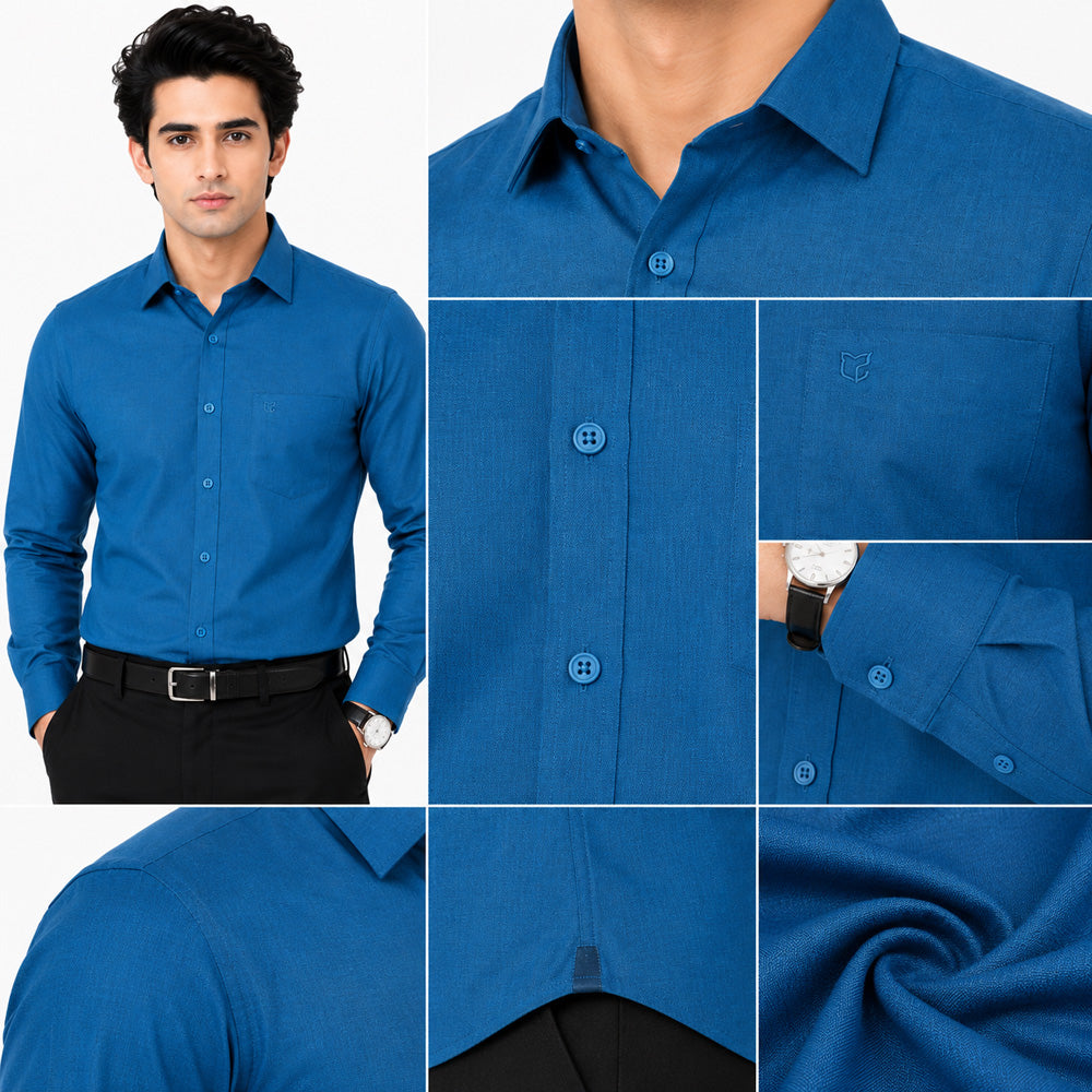 Clothizen Men's Solid Formal Shirt | Deep Maroon | Premium | Cotton Enriched | Full Sleeves | Comfort Fit | Single Chest Pocket
