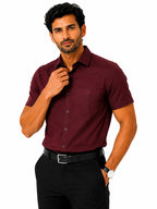 Men's Solid Formal Shirt | Light Grey | Premium | Cotton | Half Sleeves | Single Chest Pocket