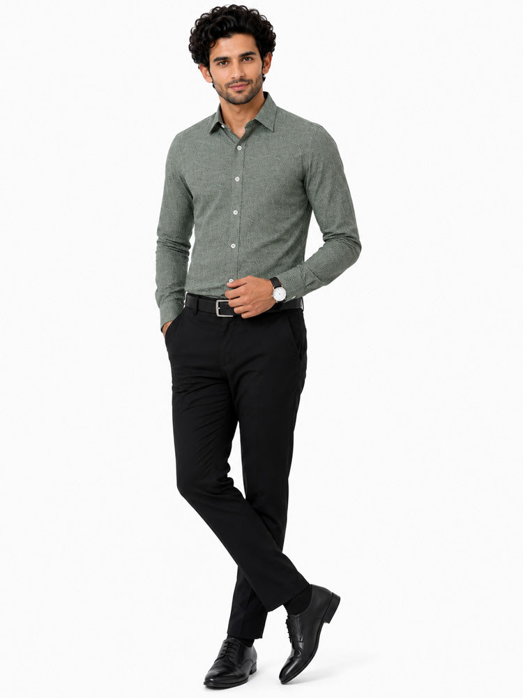 Men's Printed Regular Fit  Semi Formal Shirt | Premium | 100% Cotton | Full Sleeves | Single Chest Pocket