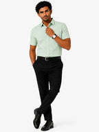 Men's Printed Slim Fit Semi Formal Shirt | Light Beige| Premium | Cotton | Half Sleeves | Single Chest Pocket