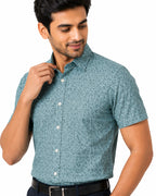 Men's Printed Slim Fit Semi Formal Shirt | Premium | 100% Cotton | Half Sleeves | Single Chest Pocket