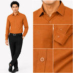 Clothizen Men's Solid Formal Shirt | Deep Maroon | Premium | Cotton Enriched | Full Sleeves | Comfort Fit | Single Chest Pocket
