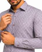 Men's Printed Regular Fit Formal Shirt | Aqua Blue | Premium |100% Satin Cotton | Full Sleeves | Single Chest Pocket