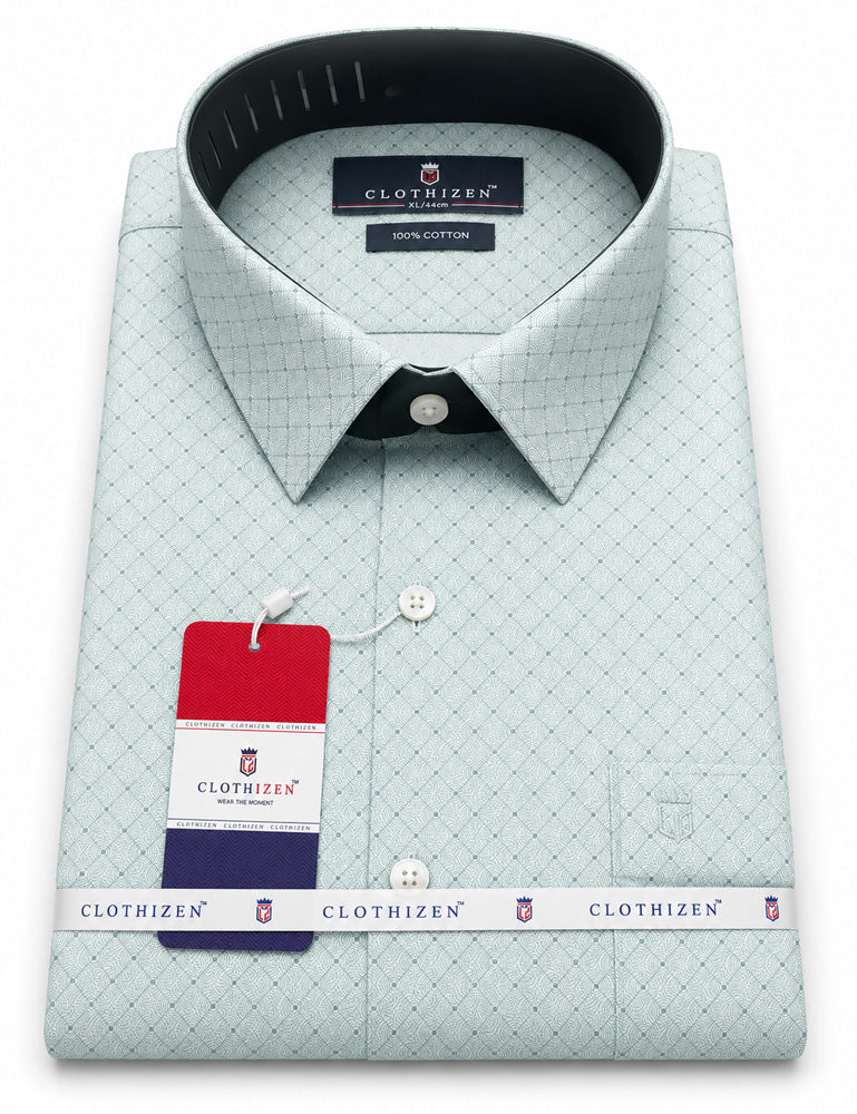 Men's Striped Smart Fit Semi Formal Shirt | Cream | Premium | 100% Cotton | Full Sleeves | Single Chest Pocket