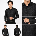 Men's Printed Regular Fit Semi Formal Shirt | Premium | 100% Cotton | Full Sleeves | Single Chest Pocket
