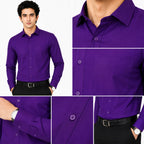 Clothizen Men's Solid Formal Shirt | Deep Maroon | Premium | Cotton Enriched | Full Sleeves | Comfort Fit | Single Chest Pocket