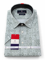 Men's Printed Slim Fit Semi Formal Shirt | Premium | 100% Cotton | Half Sleeves | Single Chest Pocket