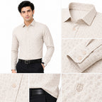 Men's Printed Regular Fit Semi Formal Shirt | Premium | 100% Cotton | Full Sleeves | Single Chest Pocket
