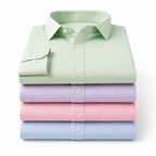 Clothizen Men's Solid Formal Shirt pack of 4 | Green | Lavender | Pink | Light Blue | Premium | Cotton Enriched | Full Sleeves | Comfort Fit | Single Chest Pocket