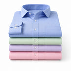 Clothizen Men's Solid Formal Shirt pack of 4 | Medium Blue| Green | Lavender | Pink | Premium | Cotton Enriched | Full Sleeves | Comfort Fit | Single Chest Pocket