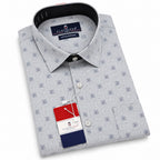 Men's Printed Regular Fit Semi Formal Shirt | Cream | Premium | Cotton Enriched | Full Sleeves | Single Chest Pocket