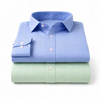 Clothizen Men's Solid Formal Shirt pack of 2 Medium Blue | Green| Premium | Cotton Enriched | Full Sleeves | Comfort Fit | Single Chest Pocket