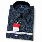 Men's Printed Regular Fit  Semi   Formal Shirt | Coffee Brown | Premium | 100% Cotton | Full Sleeves | Single Chest Pocket